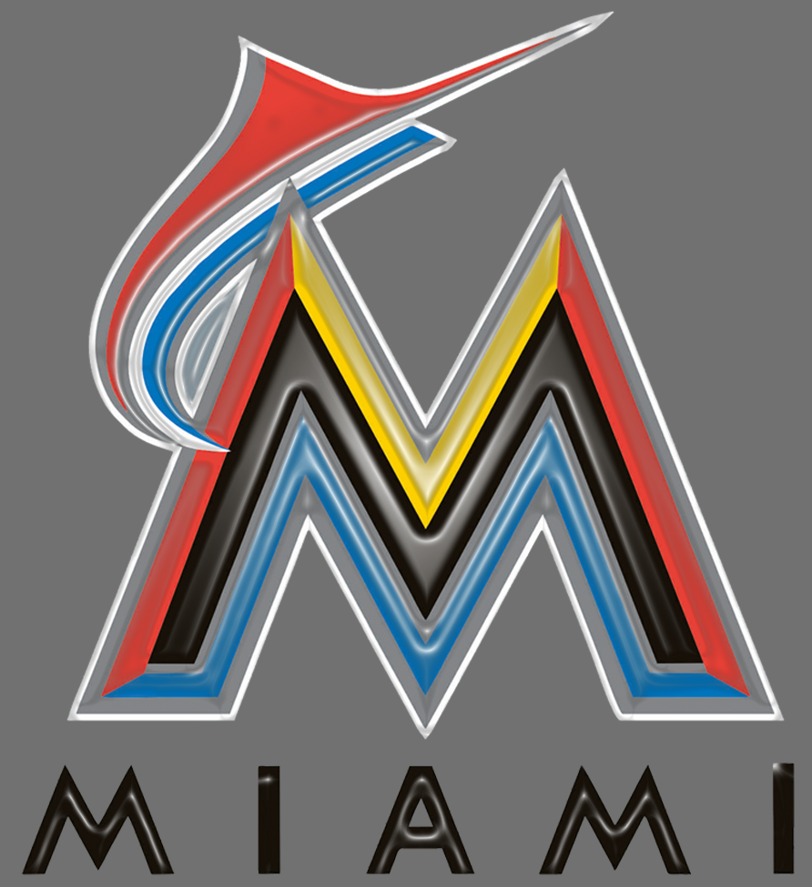 Miami Marlins Plastic Effect Logo vinyl decal